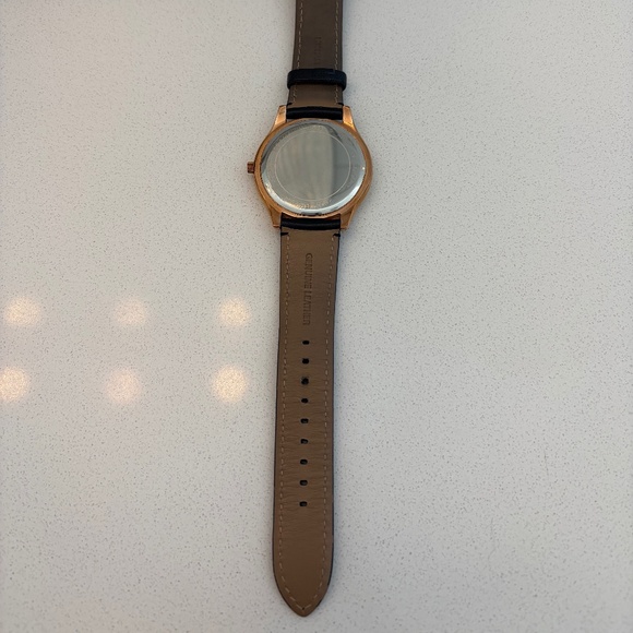 Michael Kors Salmon Rose Gold Plated Stainless Steel Leather Slim Runway MK-2466 - Picture 2 of 2